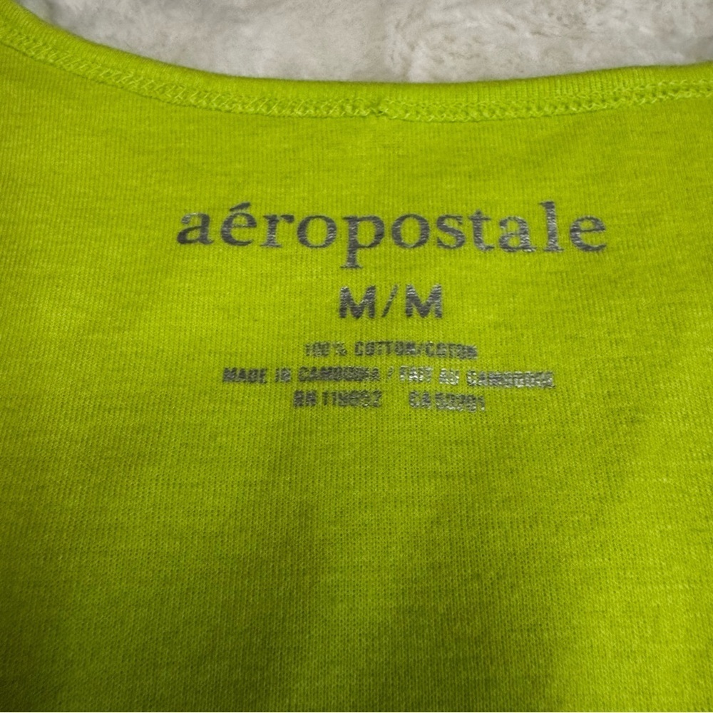 Aeropostale Green Tank Top Size Medium Aero NYC Graphic Stretchy Vintage NWOT - Picture 6 of 10
